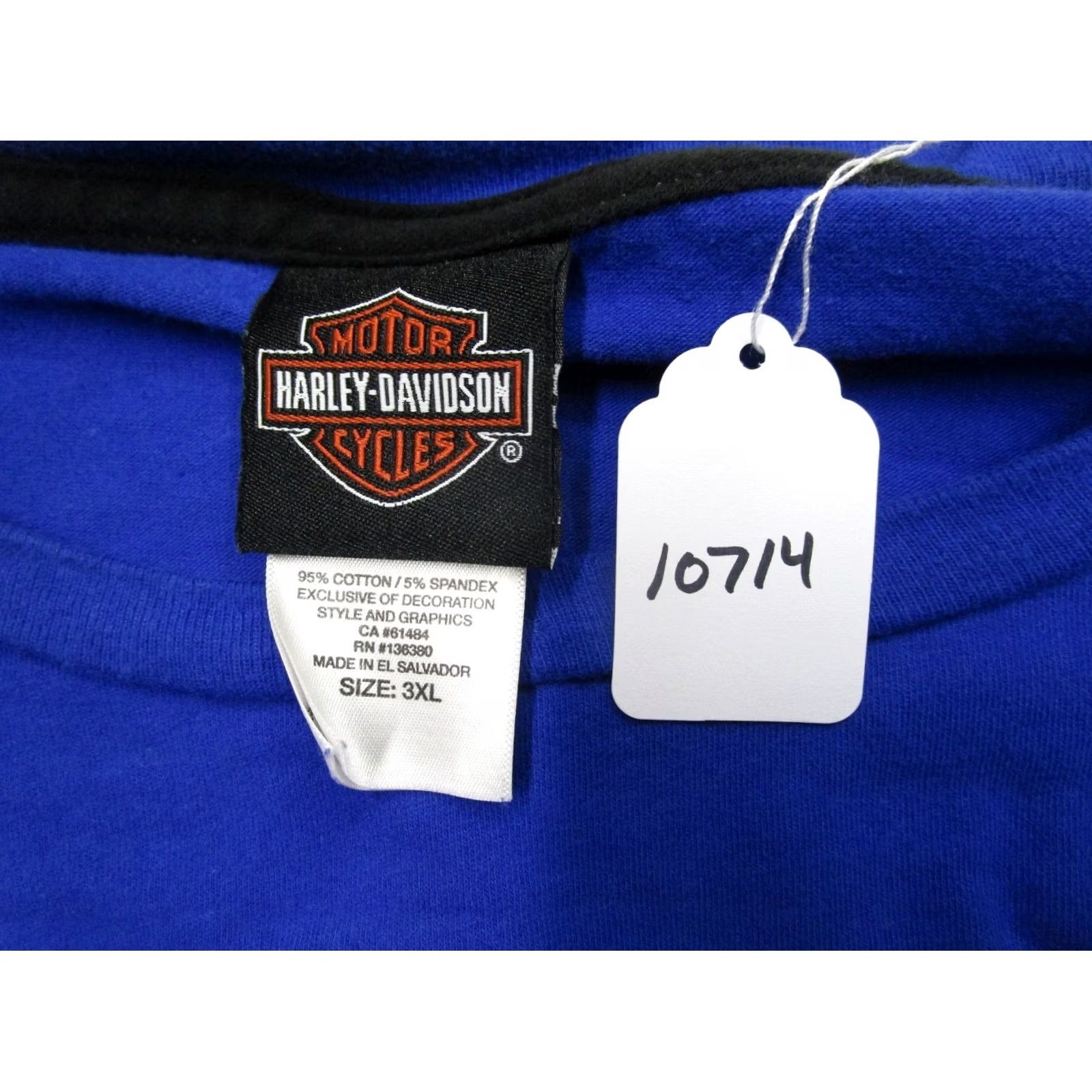 Harley Davidson Harley-Davidson Shirt Men 3XL Blue Texoma USA Biker Motorcycle Flames Graphic T-Shirt Short Sleeve Crew Neck Size US XXL / EU 58 / 5 - 8 Thumbnail