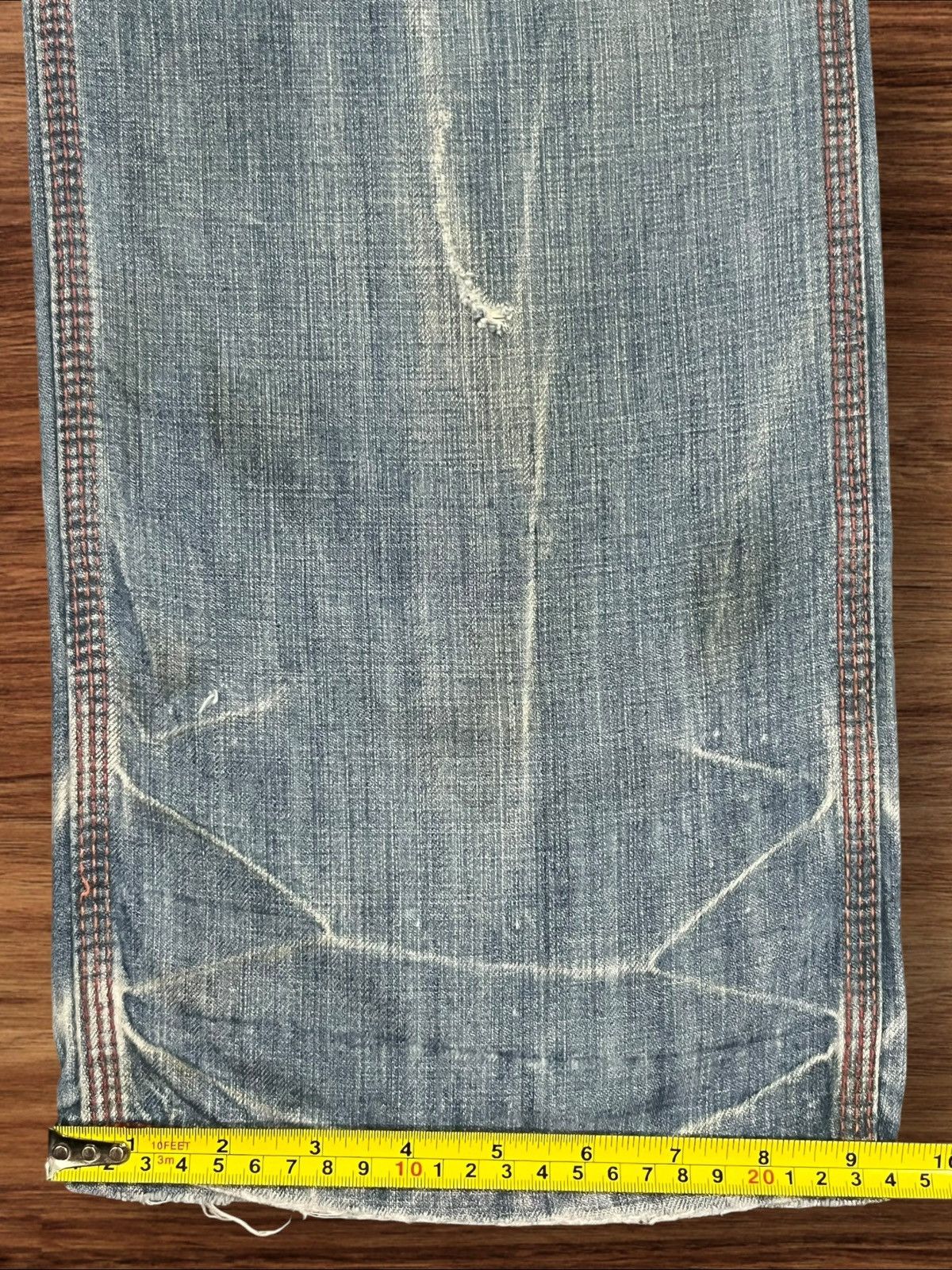 45rpm × Edwin × Japanese Brand Vintage Edwin Blue Trip 503 Red Thread Distressed Blue Jeans Size US 32 / EU 48 - 17 Thumbnail