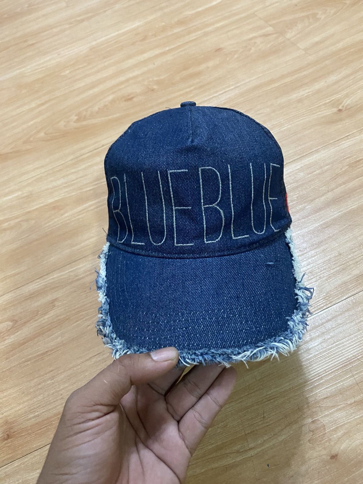 Blue Blue Japan Blue blue spellout denim truckers cap hats Size ONE SIZE - 2 Thumbnail
