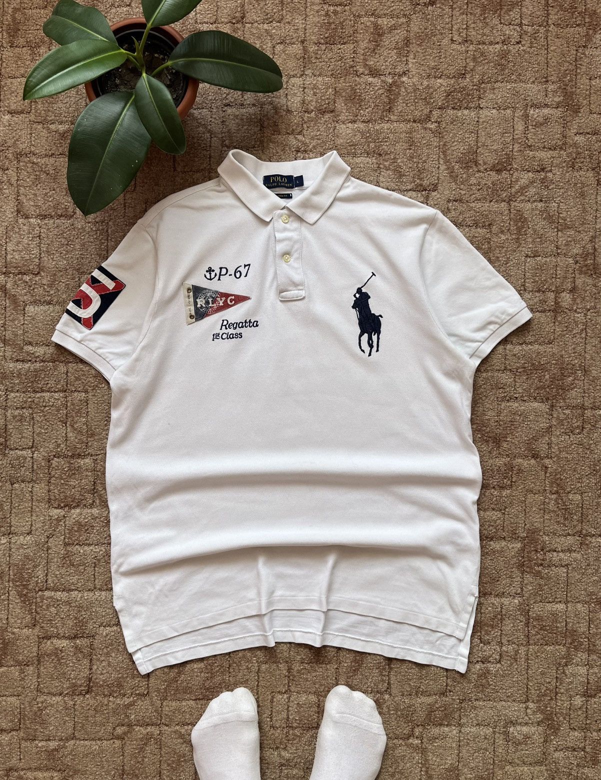 Polo Ralph Lauren Vintage Polo Ralph Lauren #5 Big Logo Chief Kief White Tee Size US L / EU 52-54 / 3 - 1 Thumbnail