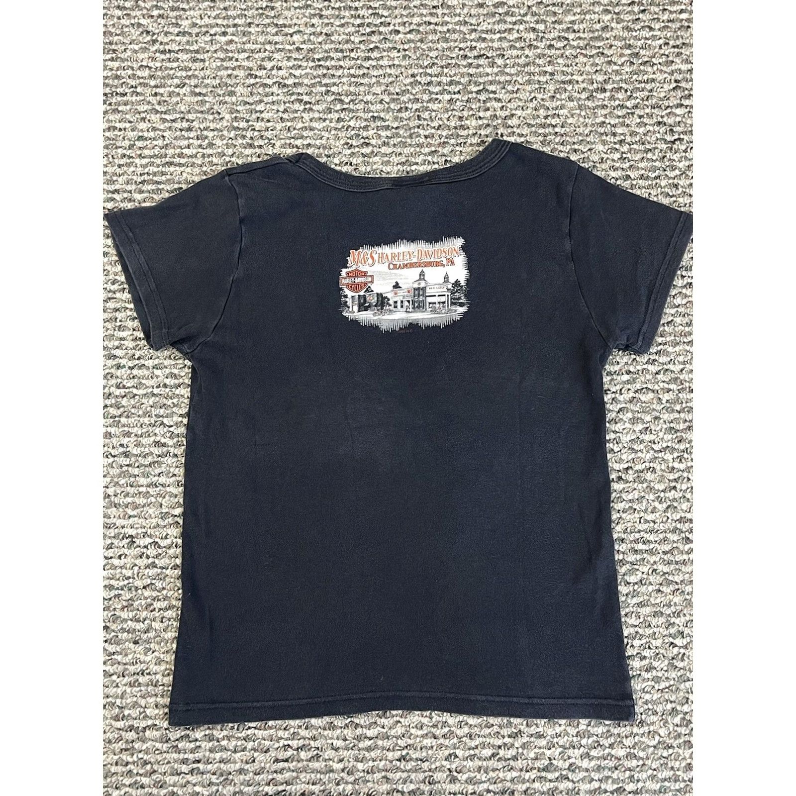 Harley Davidson VINTAGE Harley Davidson Shirt Womans L Black Motorcycle Riding Pennsylvania Short Sleeve Size L / US 10 / IT 46 - 5 Thumbnail
