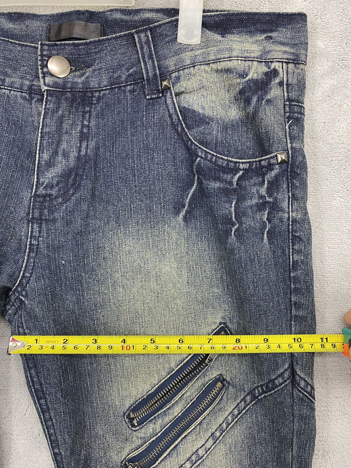 Japanese Brand Black Baccara Distressed Bondage Denim Flared Size US 35 - 12 Thumbnail
