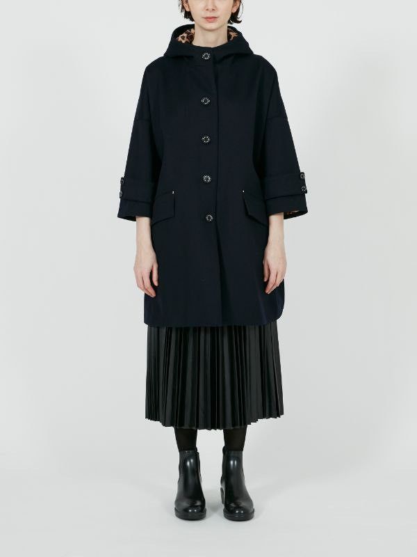 Mackintosh Mackintosh Humbie Black Wool Hooded Overcoat Size XS / US 0-2 / IT 36-38 - 2 Thumbnail