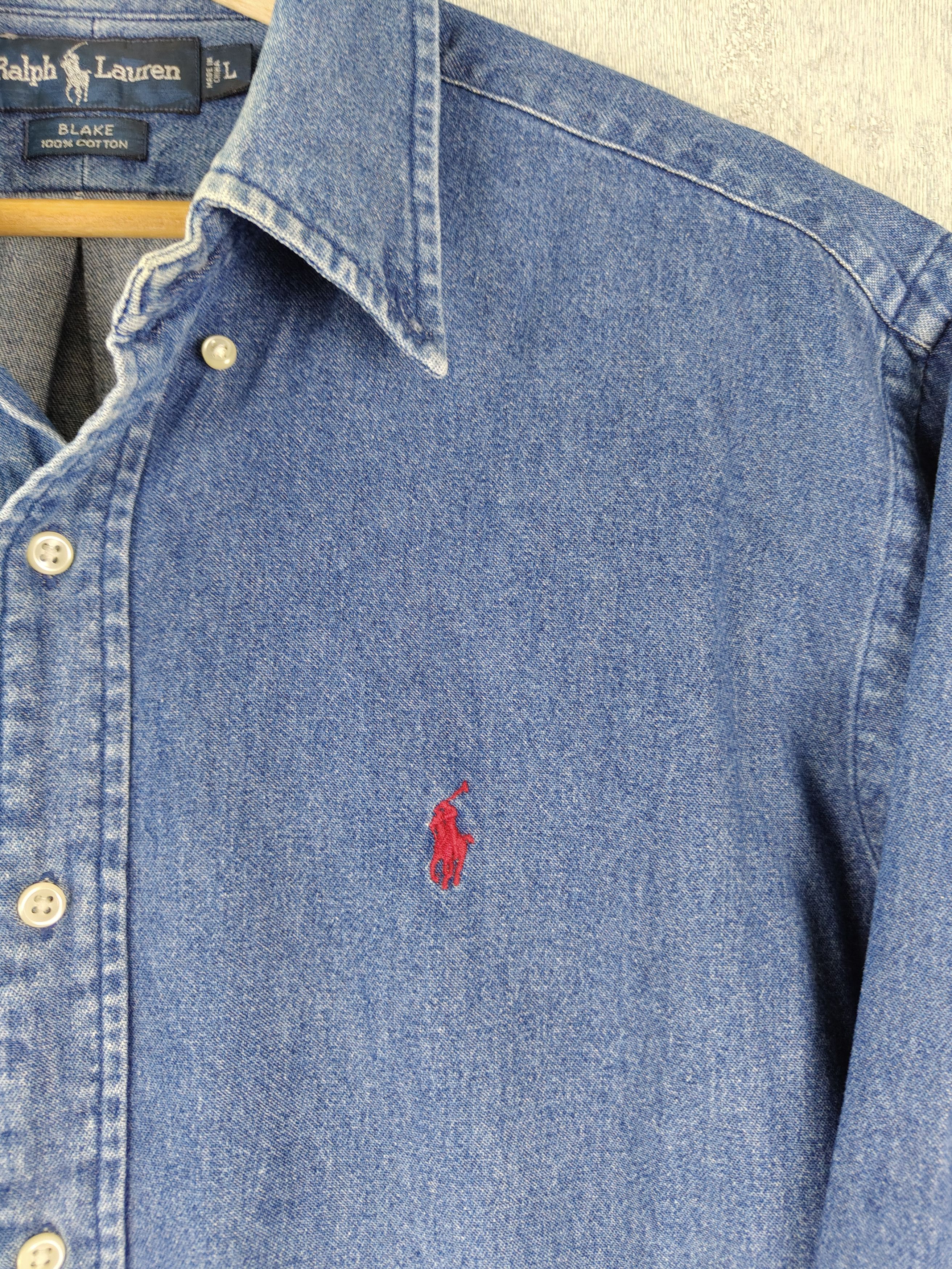Polo Ralph Lauren Vintage Polo Ralph Lauren Button Up Denim Shirt Size US L / EU 52-54 / 3 - 3 Thumbnail
