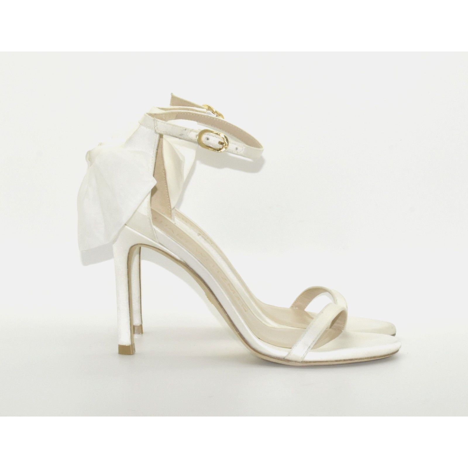 Stuart Weitzman STUART WEITZMAN Nudist Satin Ankle Strap Hi Heel Sandals 5 Size US 5 / IT 35 - 2 Thumbnail