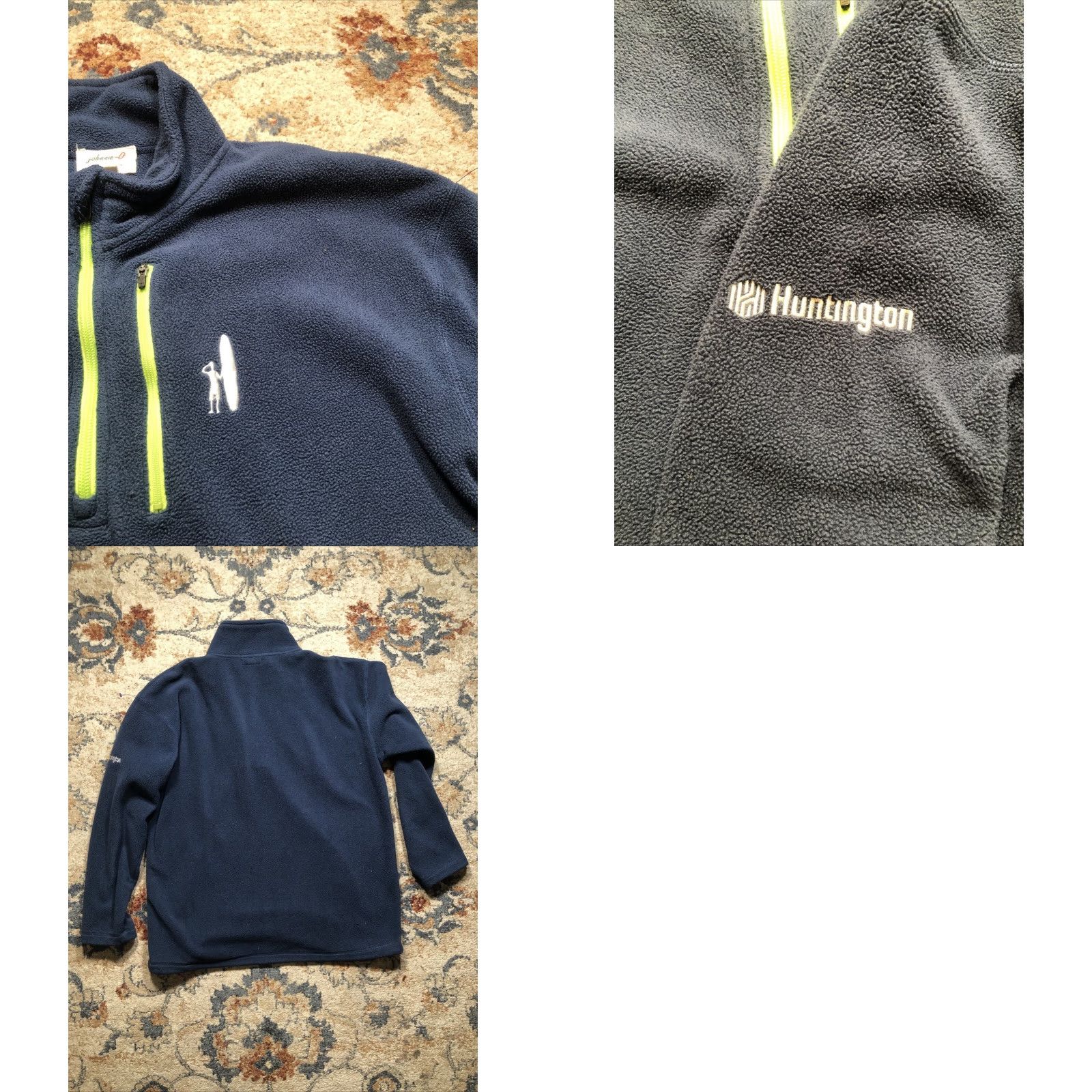 johnnie-O Johnnie-O Sweater Shirt 1/4 Zip Mock Neck Long Sleeve Blue Fleece Embroidered Logo Mens Large Pullover Size US L / EU 52-54 / 3 - 8 Thumbnail