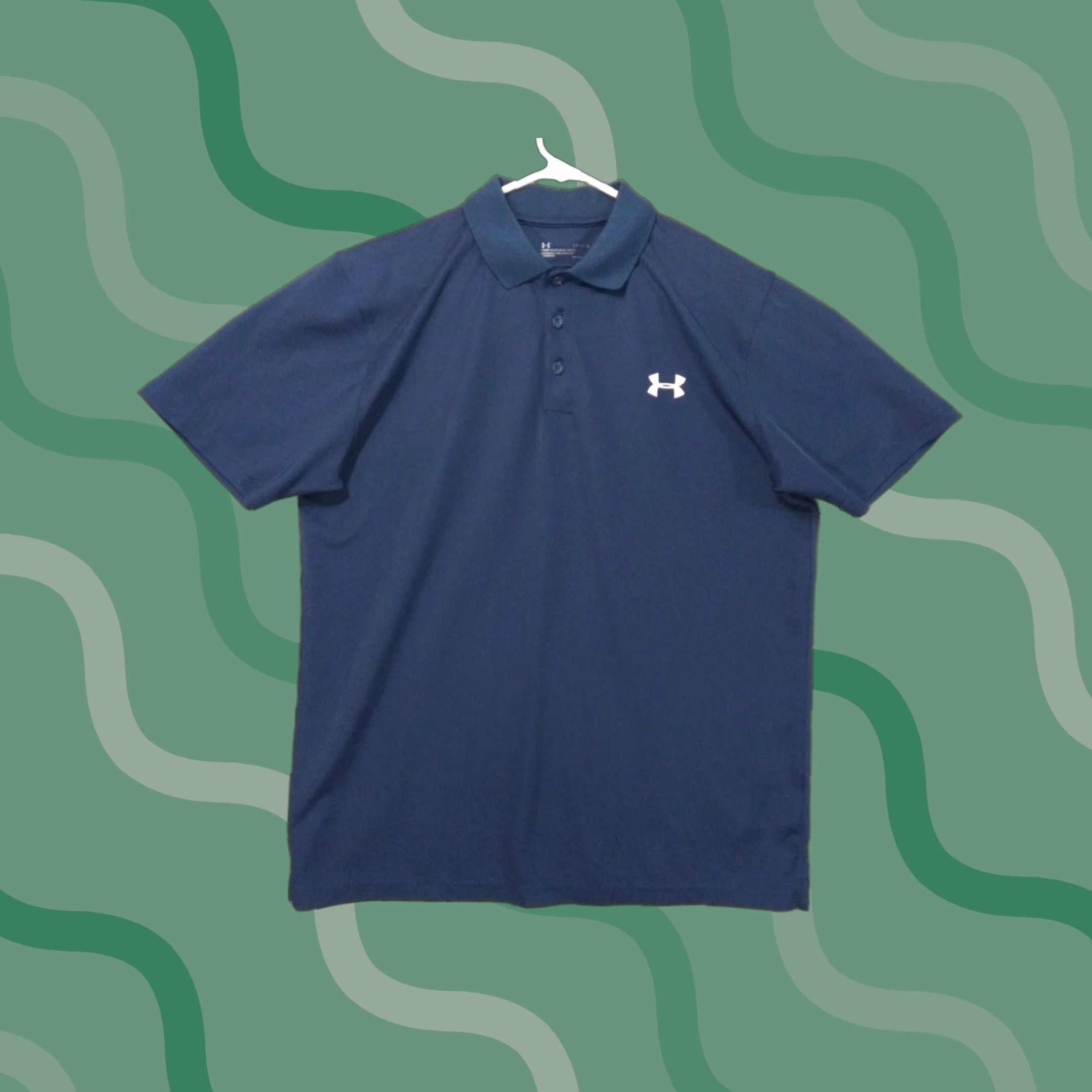 Under Armour Under Armour Shirt Mens Large Navy Blue Polo UA Tech Short Sleeve HeatGear Size US L / EU 52-54 / 3 - 1 Thumbnail