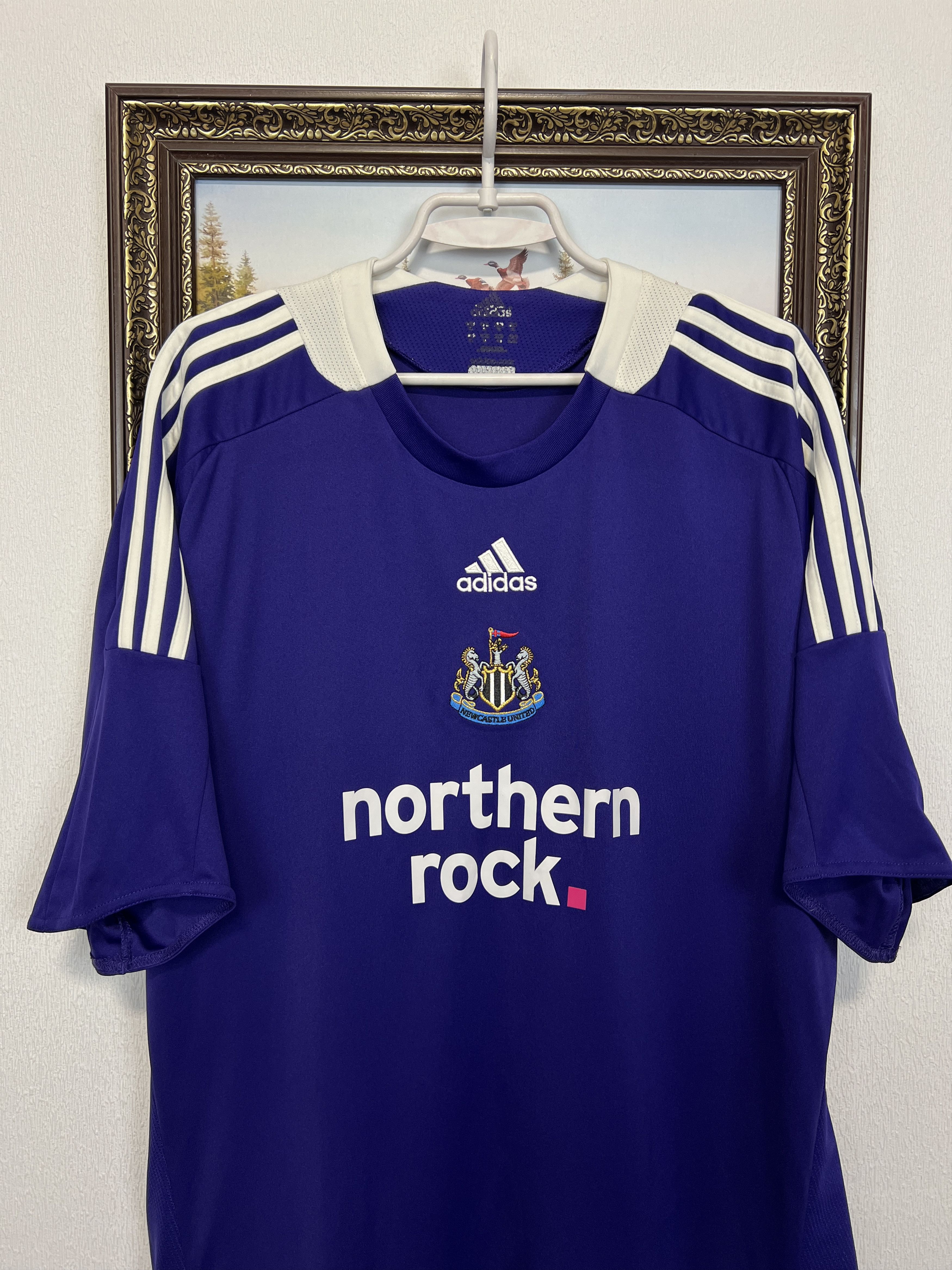 Adidas Newcastle Away football shirt 2008 Soccer Jersey Trikot Size US XXL / EU 58 / 5 - 2 Thumbnail
