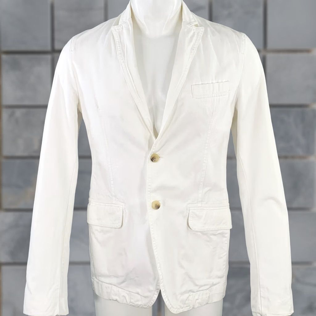 Dolce & Gabbana D&G by DOLCE & GABBANA Jacket White Cotton Peak Lapel 38 Men Adult XS? Size US XXS / EU 40 - 1 Thumbnail