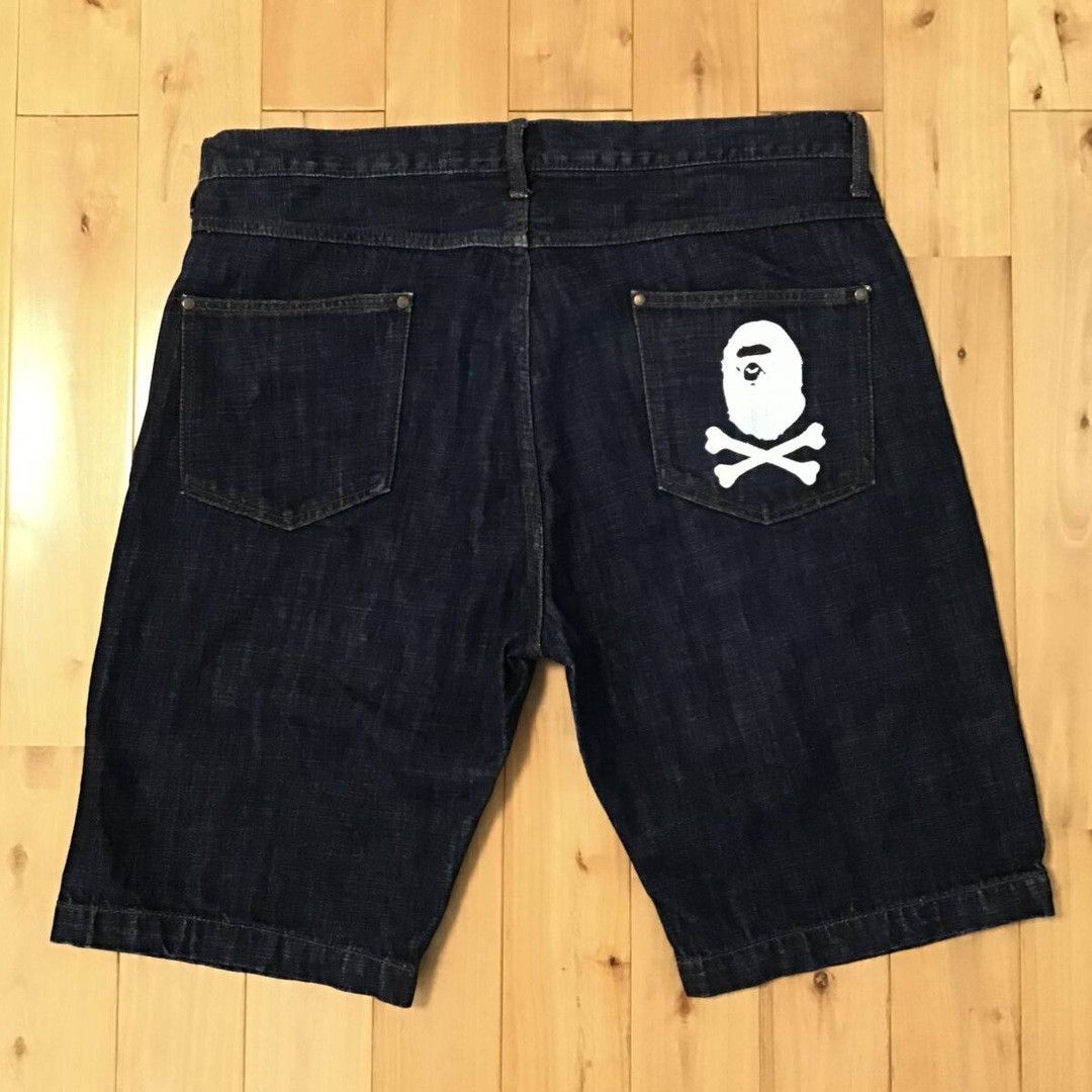 Bape ☠️Pirate Store limited☠️ BAPE CROSS BORN Denim Shorts ★size XL Size US 36 / EU 52 - 1 Thumbnail