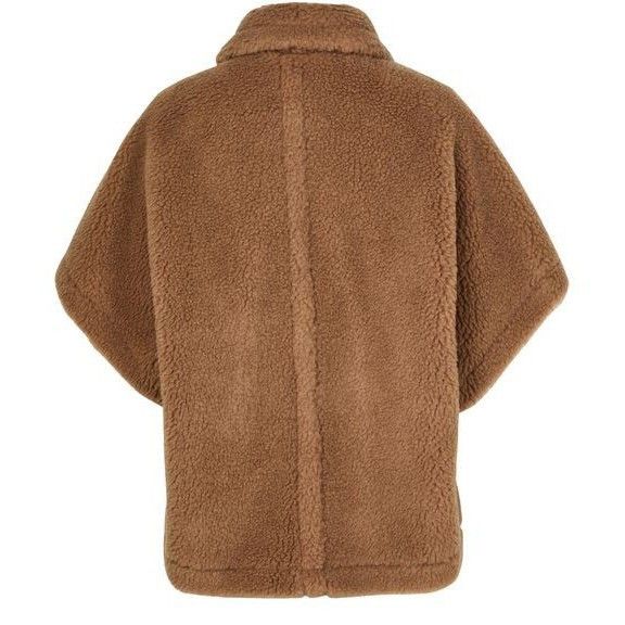 Max Mara MAX MARA Tebe Teddy Brown Fuzzy Cape Jacket New & Authentic Size ONE SIZE - 2 Thumbnail