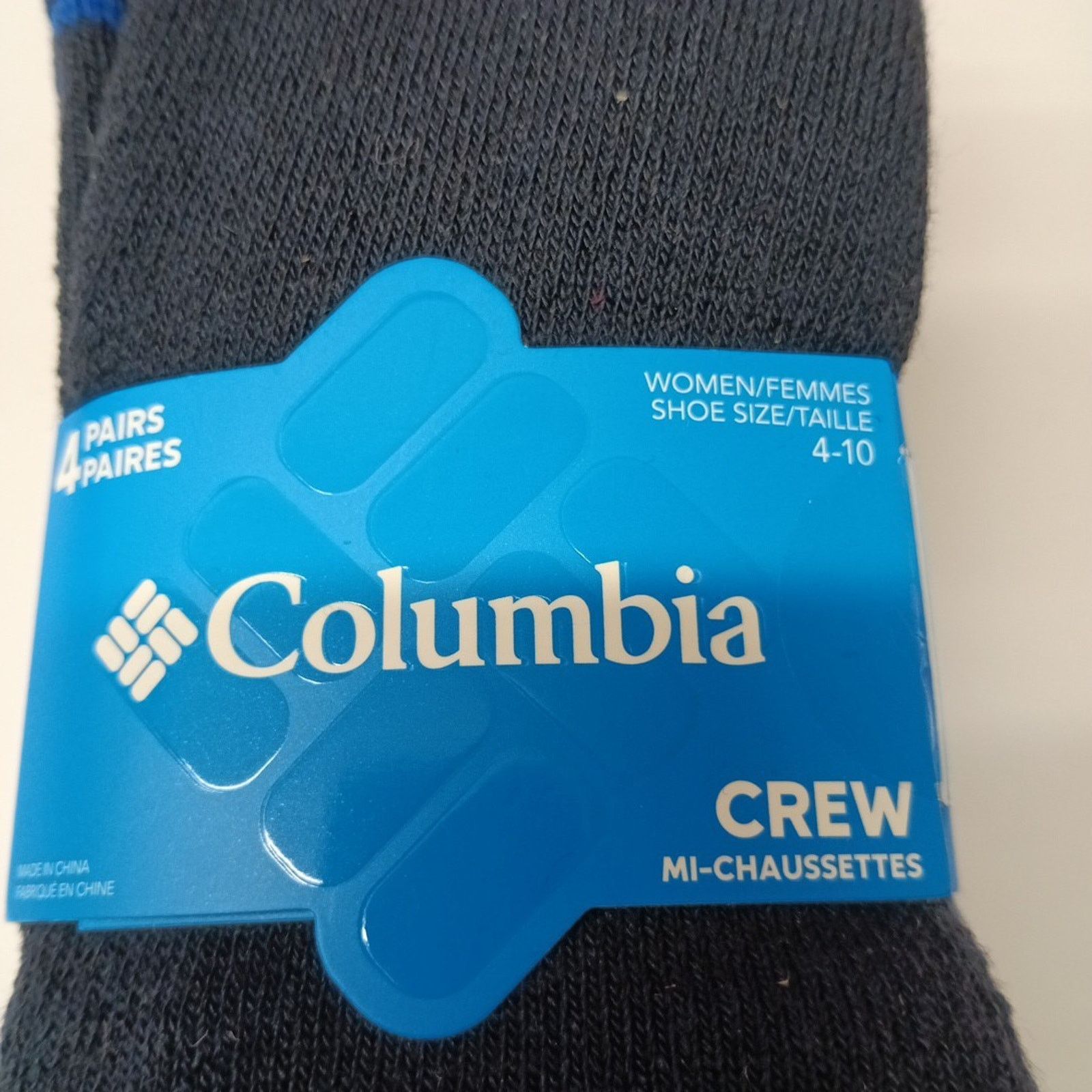 Columbia Columbia Women's (4 PK) Crew Socks Fits 4-10 Blue Black Size ONE SIZE - 2 Thumbnail