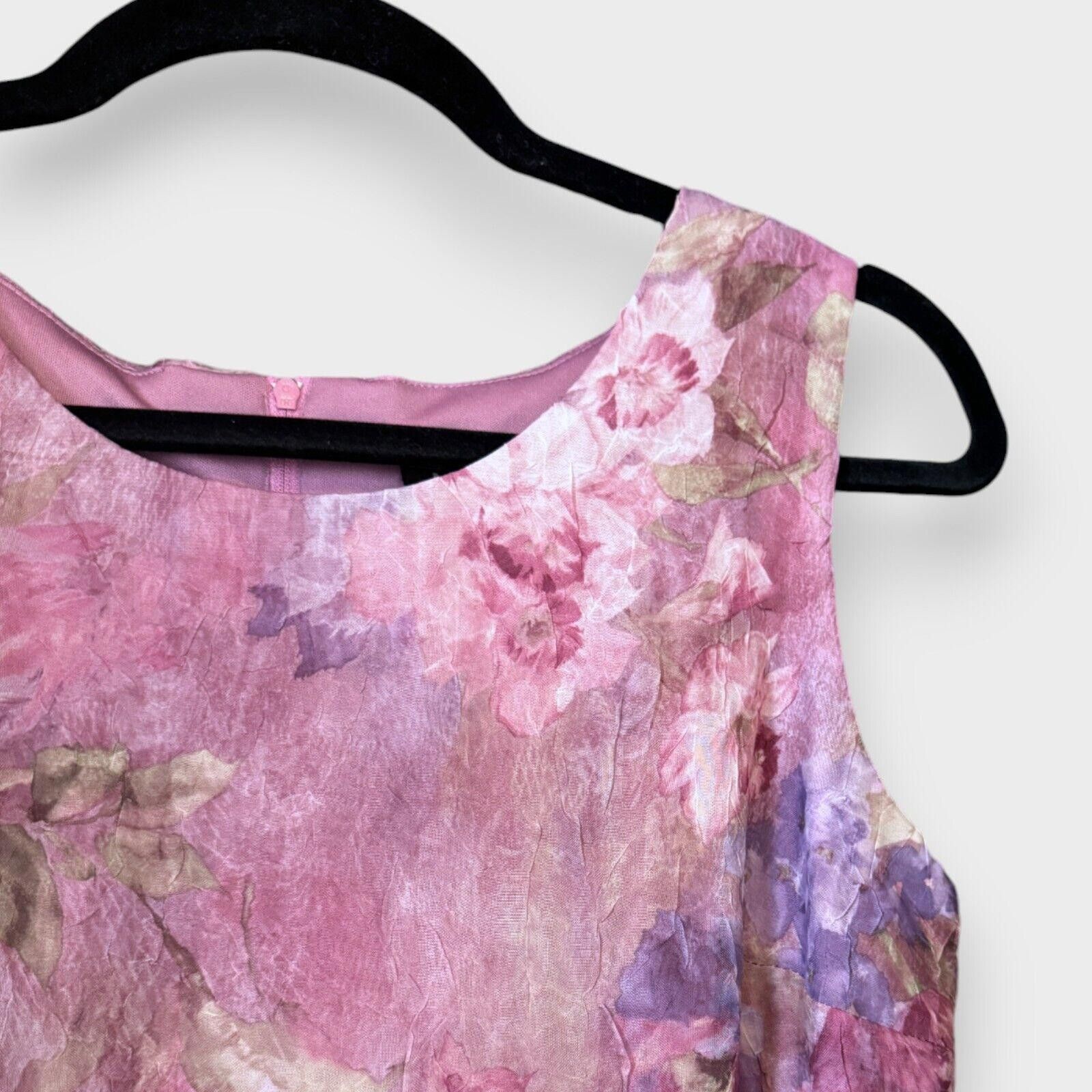Designer Vintage Miss Dorby Semi Sheer Lined Floral Dress Size L / US 10 / IT 46 - 5 Thumbnail