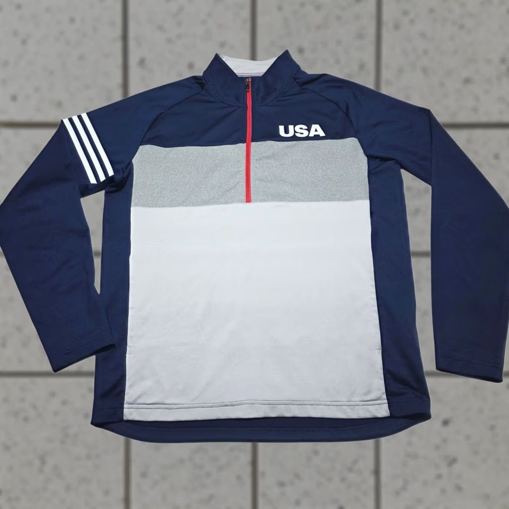 Adidas Team USA Adidas 2020 Summer Olympics Golf Half Zip Pullover Jacket Medium Navy Size US M / EU 48-50 / 2 - 1 Thumbnail