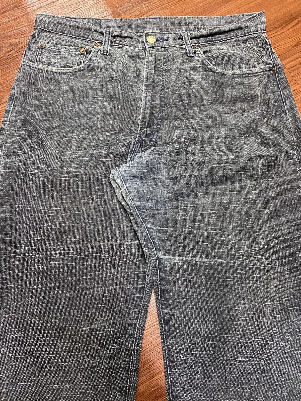 Other Vintage Japanese Brands Hemp Fabric Black Denim Baggy Pants Size US 34 / EU 50 - 3 Thumbnail