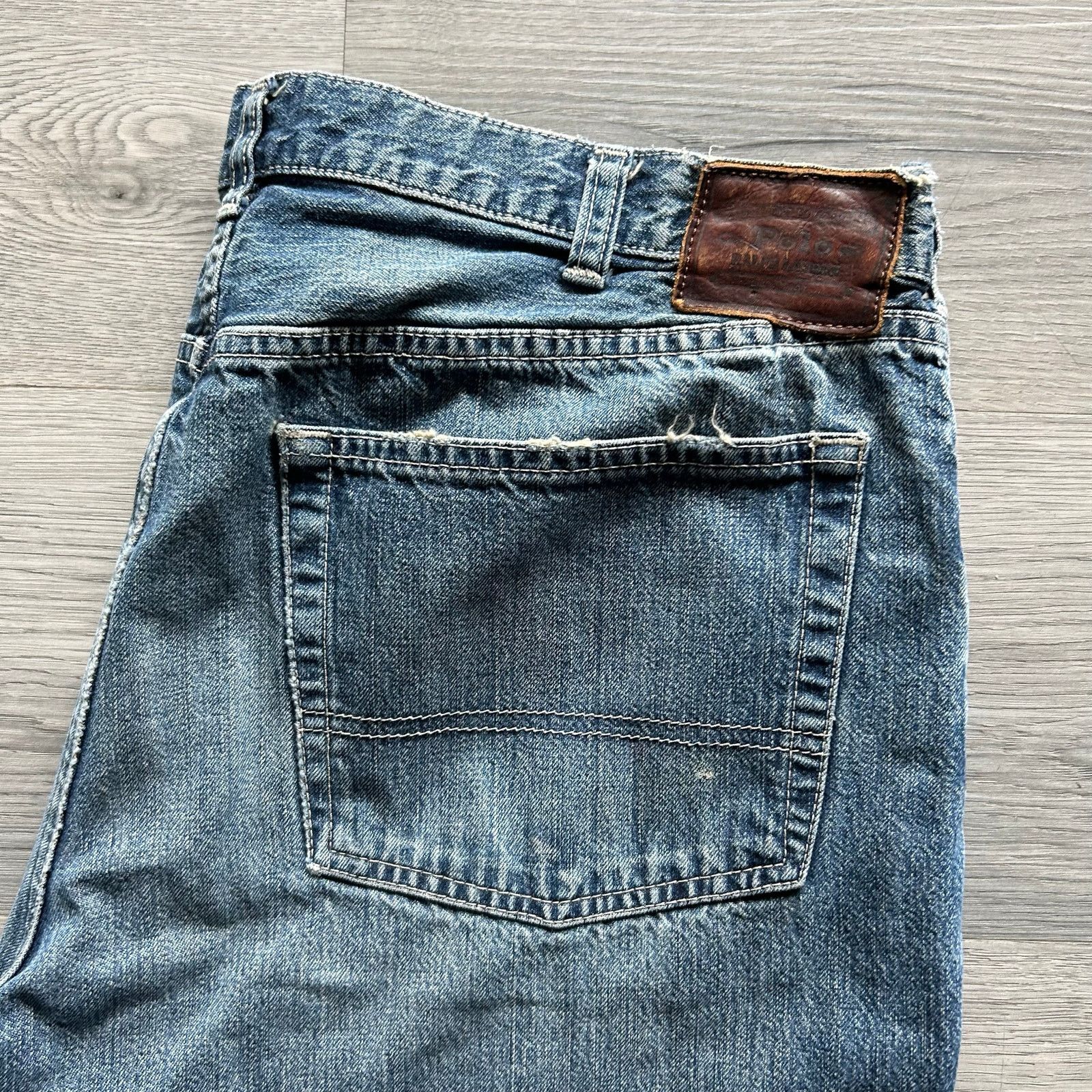 Polo Ralph Lauren Vintage Polo Ralph Lauren Straight Leg Distressed Jeans Size US 34 / EU 50 - 2 Thumbnail