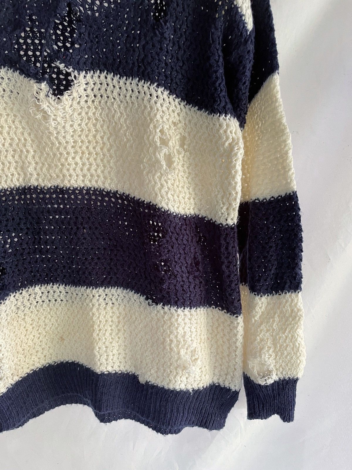 Yasuyuki Ishii JAPANESE DISTRESSED CREATORE STRIPED KNIT Size US S / EU 44-46 / 1 - 4 Thumbnail