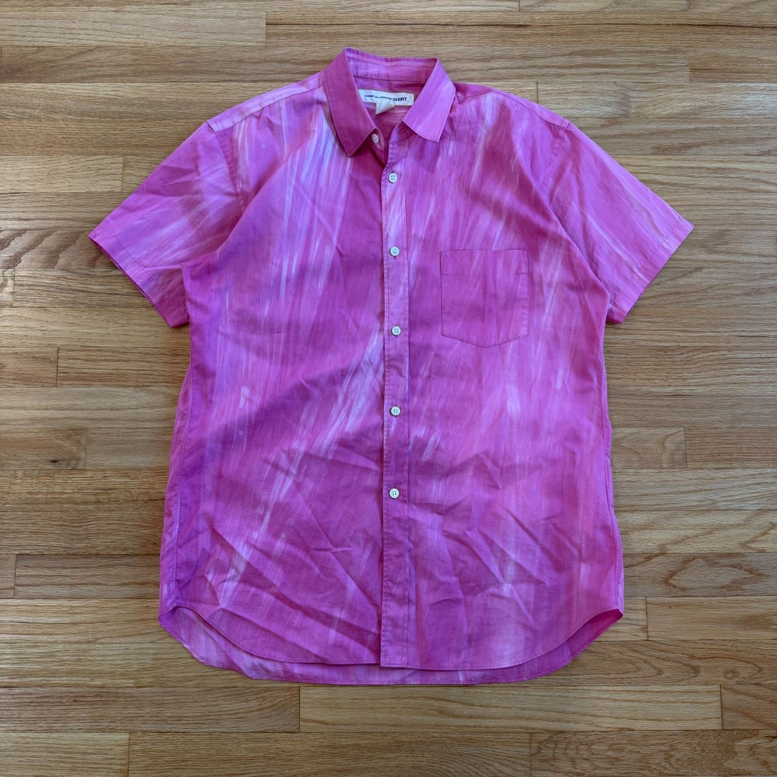 Comme des Garcons Comme Des Garcons Shirt S24009 Pink Tye Dye Button Up Size US M / EU 48-50 / 2 - 1 Thumbnail