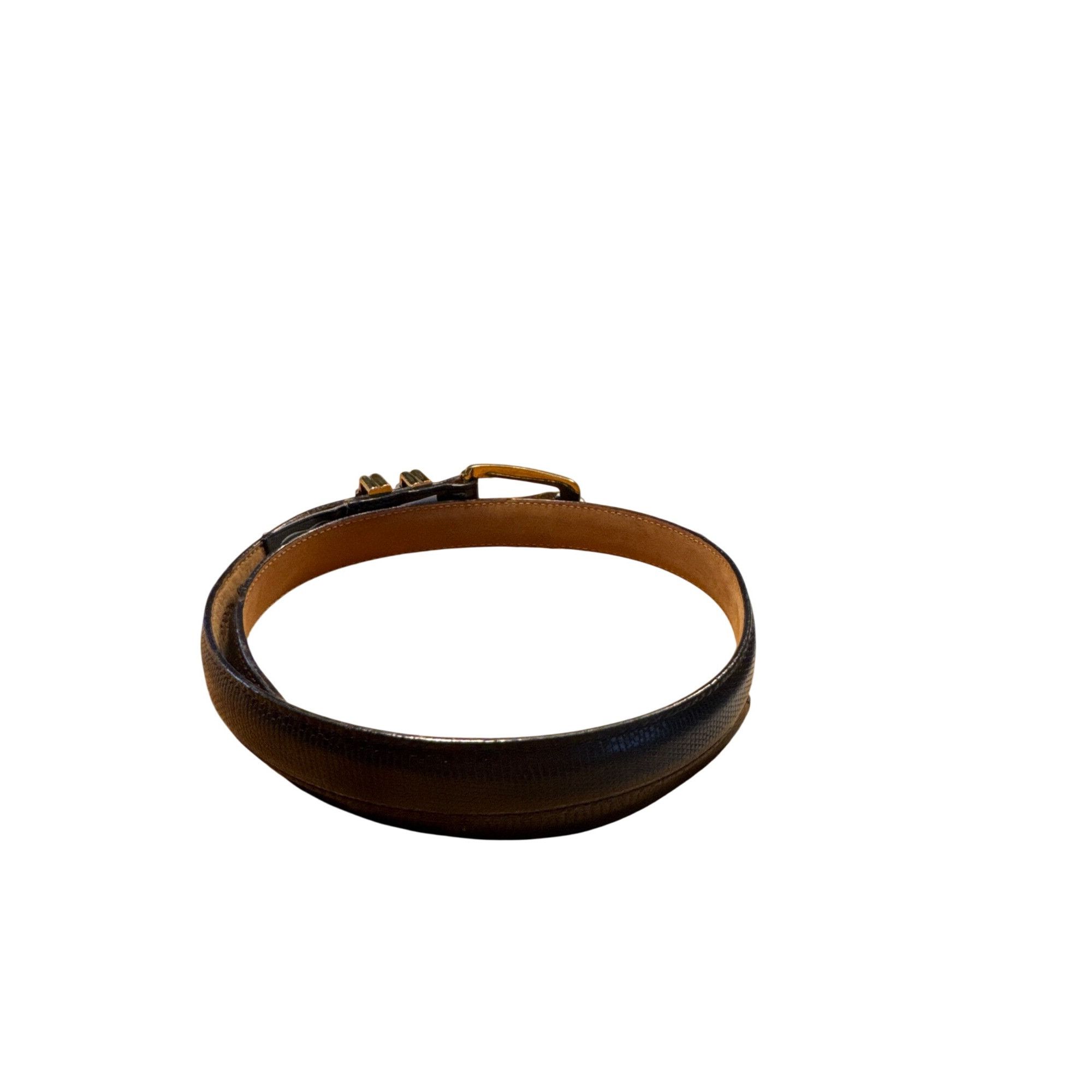 Brighton Brighton Womens Black & Gold Two-Tone Buckle Belt M/30 SKU 6 Size ONE SIZE - 3 Thumbnail