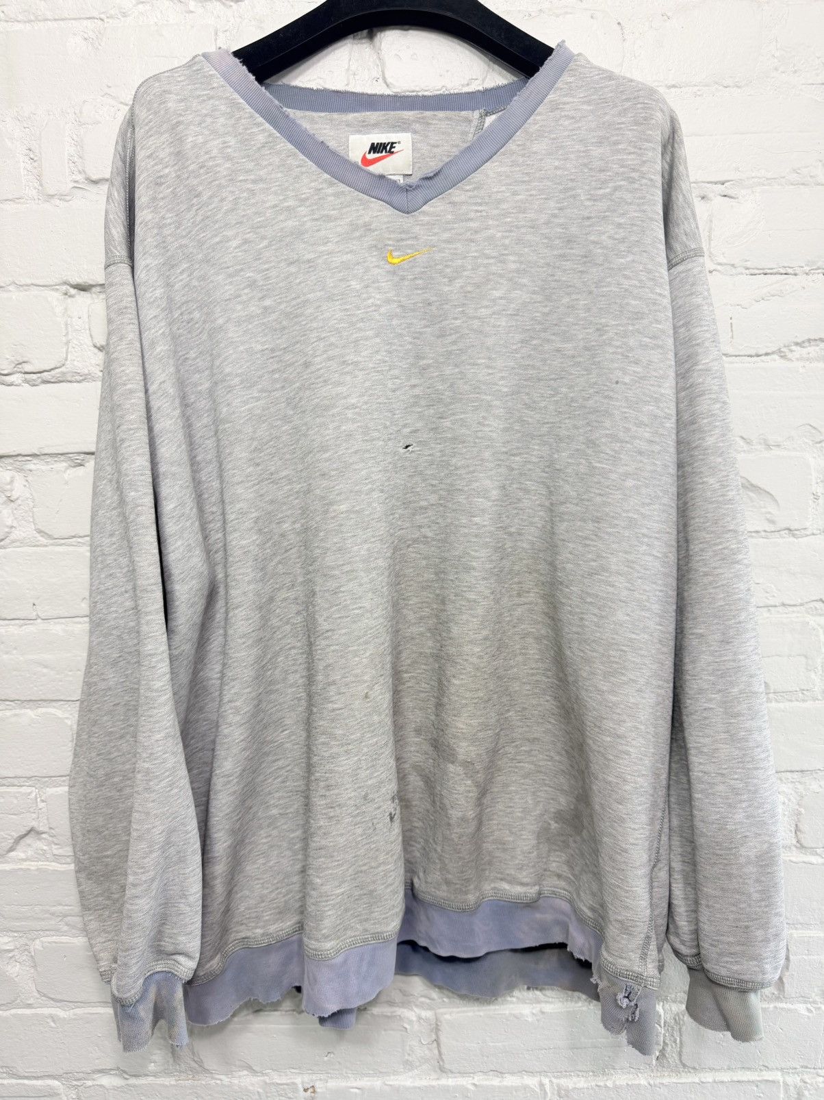 Nike Vintage 90's Nike destroyed crewneck Size US XL / EU 56 / 4 - 5 Thumbnail