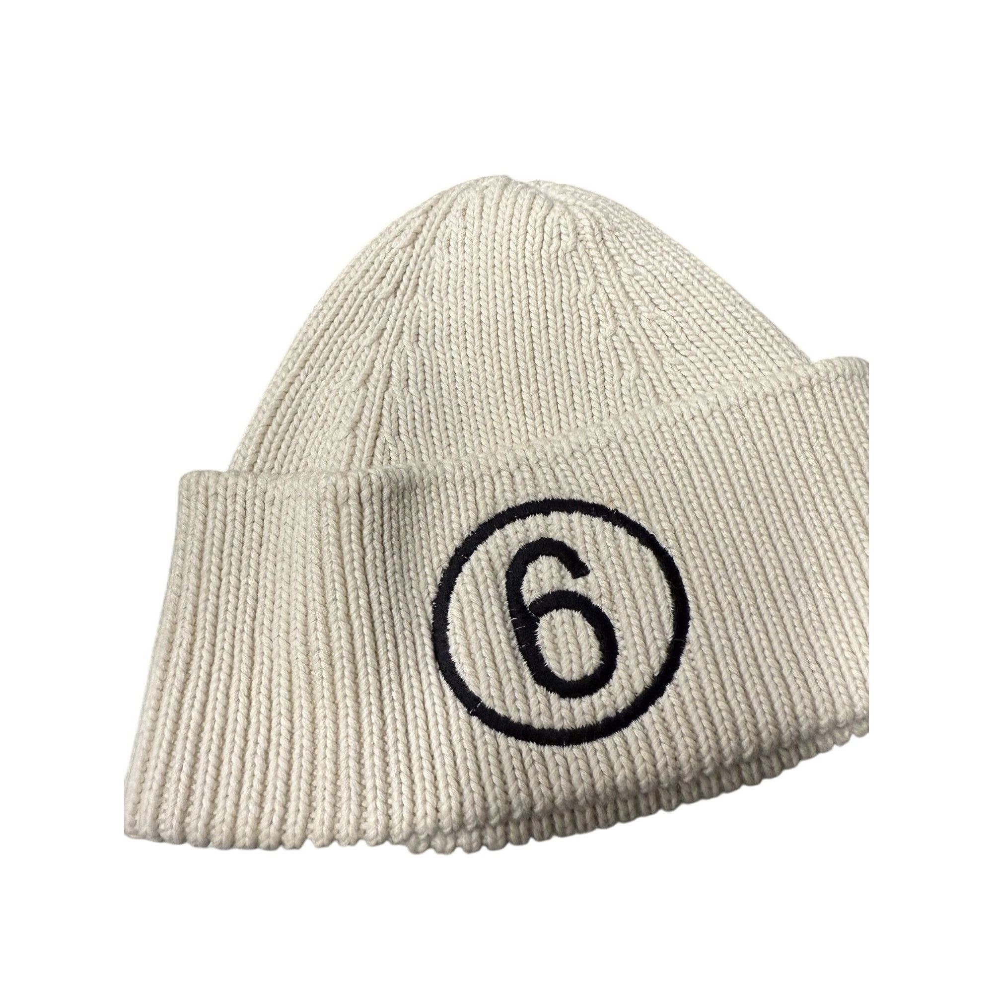 MM6 Maison Margiela MM6 Ribbed Knit Beanie With Embroidered "6" Size ONE SIZE - 3 Thumbnail