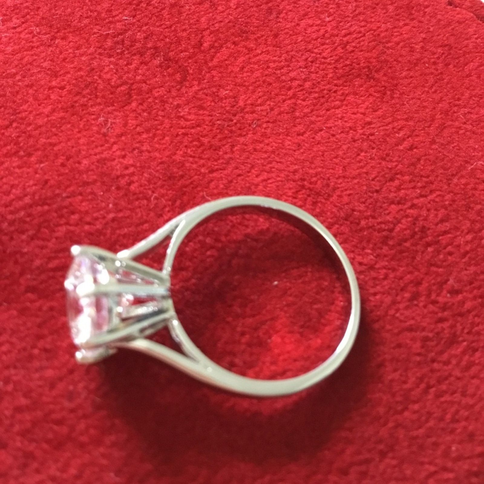 Other Sterling Silver Crystal Solitaire Ring Size ONE SIZE - 6 Thumbnail