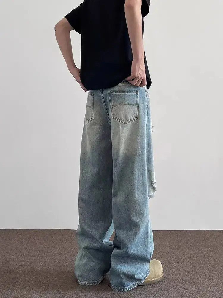 Japanese Brand High street ripped straight leg vintage baggy jeans Size US 32 / EU 48 - 5 Thumbnail