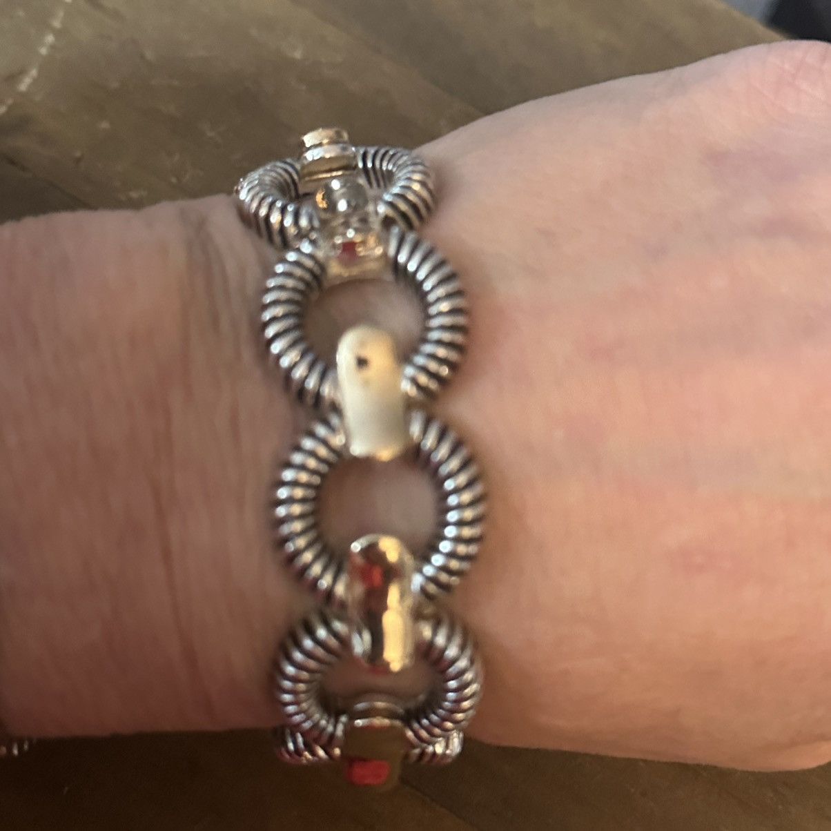 Other Two tone ribbed link stretch bracelet Size ONE SIZE - 3 Thumbnail