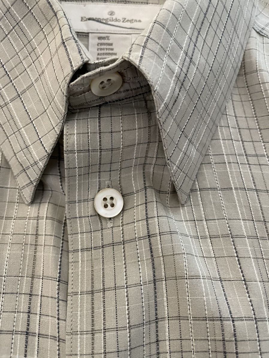 Ermenegildo Zegna × Vintage Vintage Woven Check Sport Shirt Size US M / EU 48-50 / 2 - 3 Thumbnail