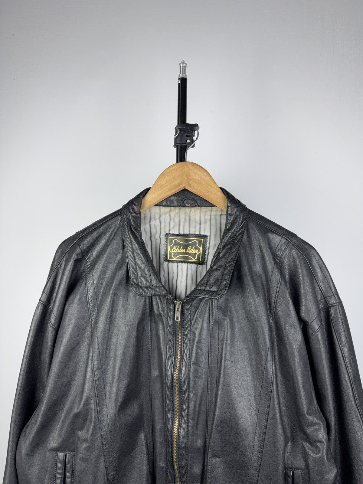 Vintage Vintage Leather Jacket Genuine Leahter bomber Moto Oldmoney Size US L / EU 52-54 / 3 - 2 Thumbnail
