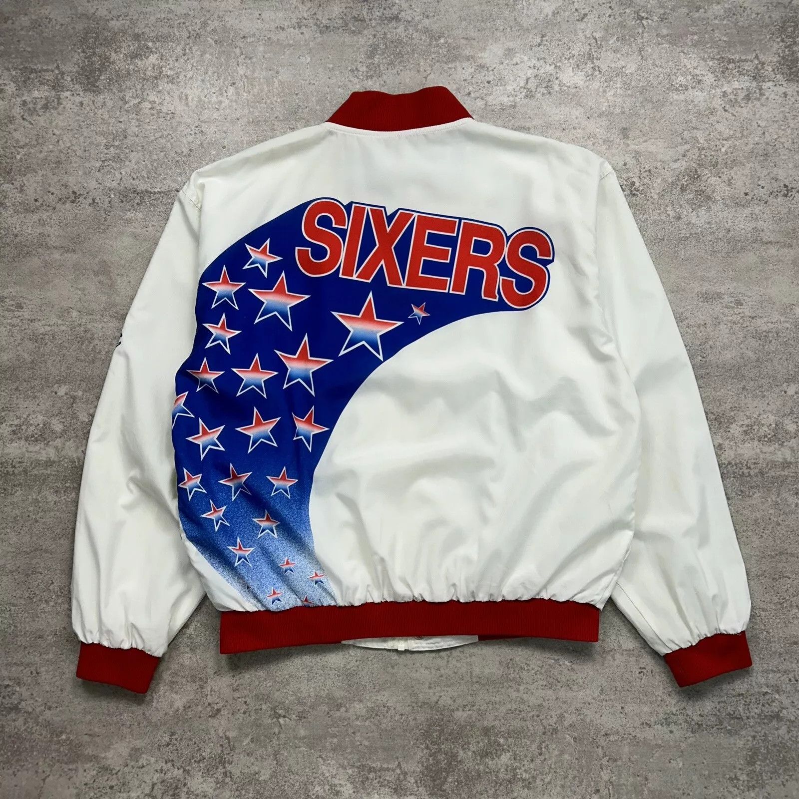NBA × Vintage PHILADELPHIA 76ERS CHAMPION WARM UP SHOOTING JACKET SIZE L Size US L / EU 52-54 / 3 - 2 Thumbnail