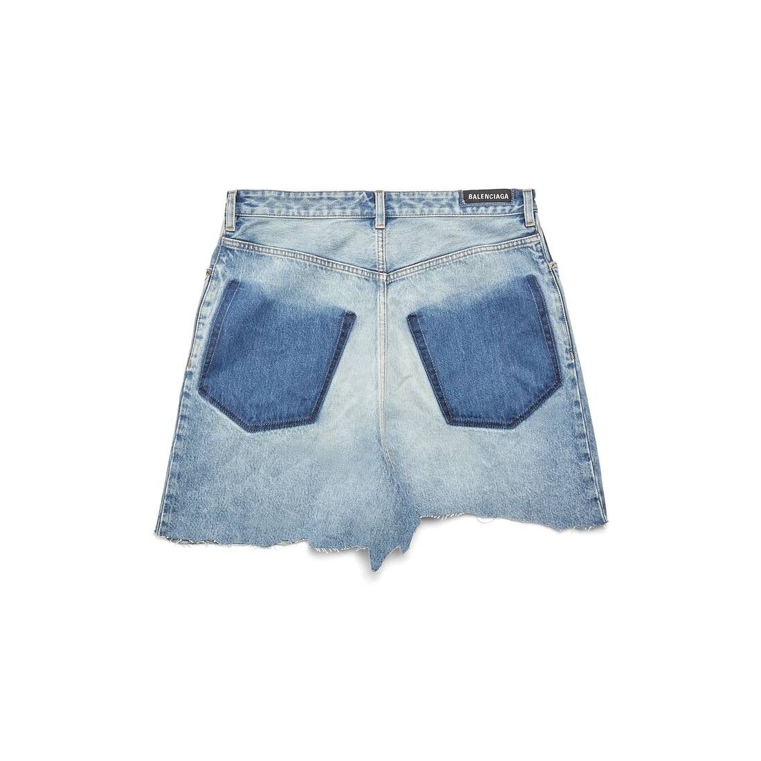 Balenciaga o1in1g0425 Cut-Up Patched Pocket Skirt in Blue Size 26" / US 2 / IT 38 - 2 Thumbnail
