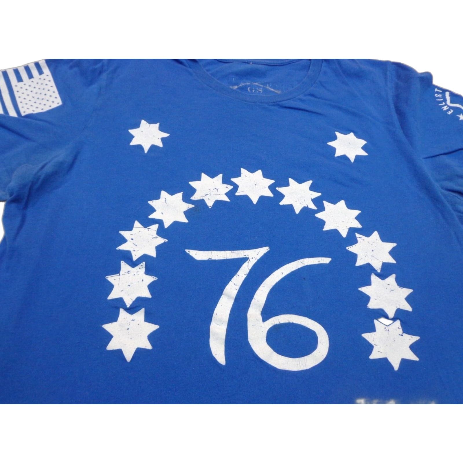 Vintage Grunt Style T-Shirt Blue 76 Nathan Hale Quote Size M Mens Cardig? (Note: This seems off) Size US M / EU 48-50 / 2 - 1 Thumbnail
