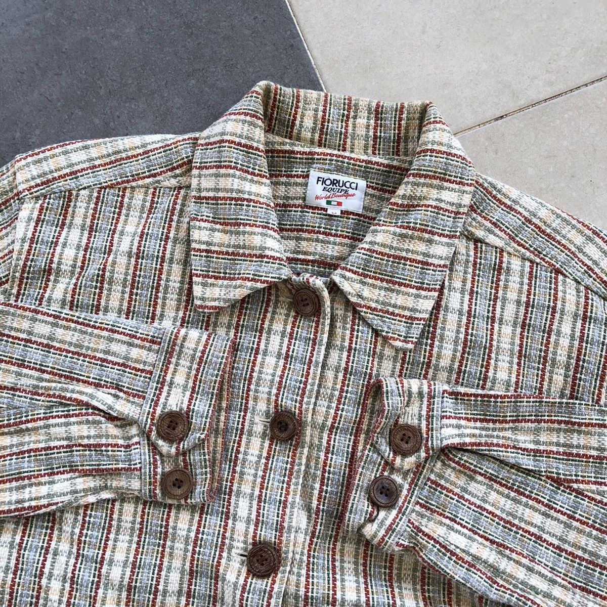 Fiorucci × Japanese Brand FIORUCCI Equipe World Boutique Plaid Cotton Jacket Size M / US 6-8 / IT 42-44 - 4 Thumbnail