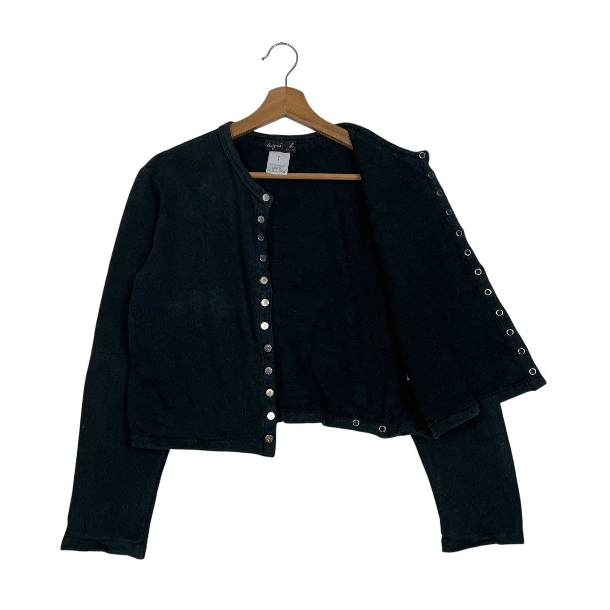 agnes b. Agnes B Snap Button Black Blouse Size S / US 4 / IT 40 - 9 Thumbnail