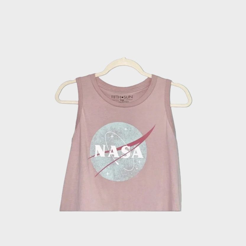 Vintage Fifth Sun | Petal Pink NASA Pink Tank Top | Large Size L / US 10 / IT 46 - 7 Thumbnail