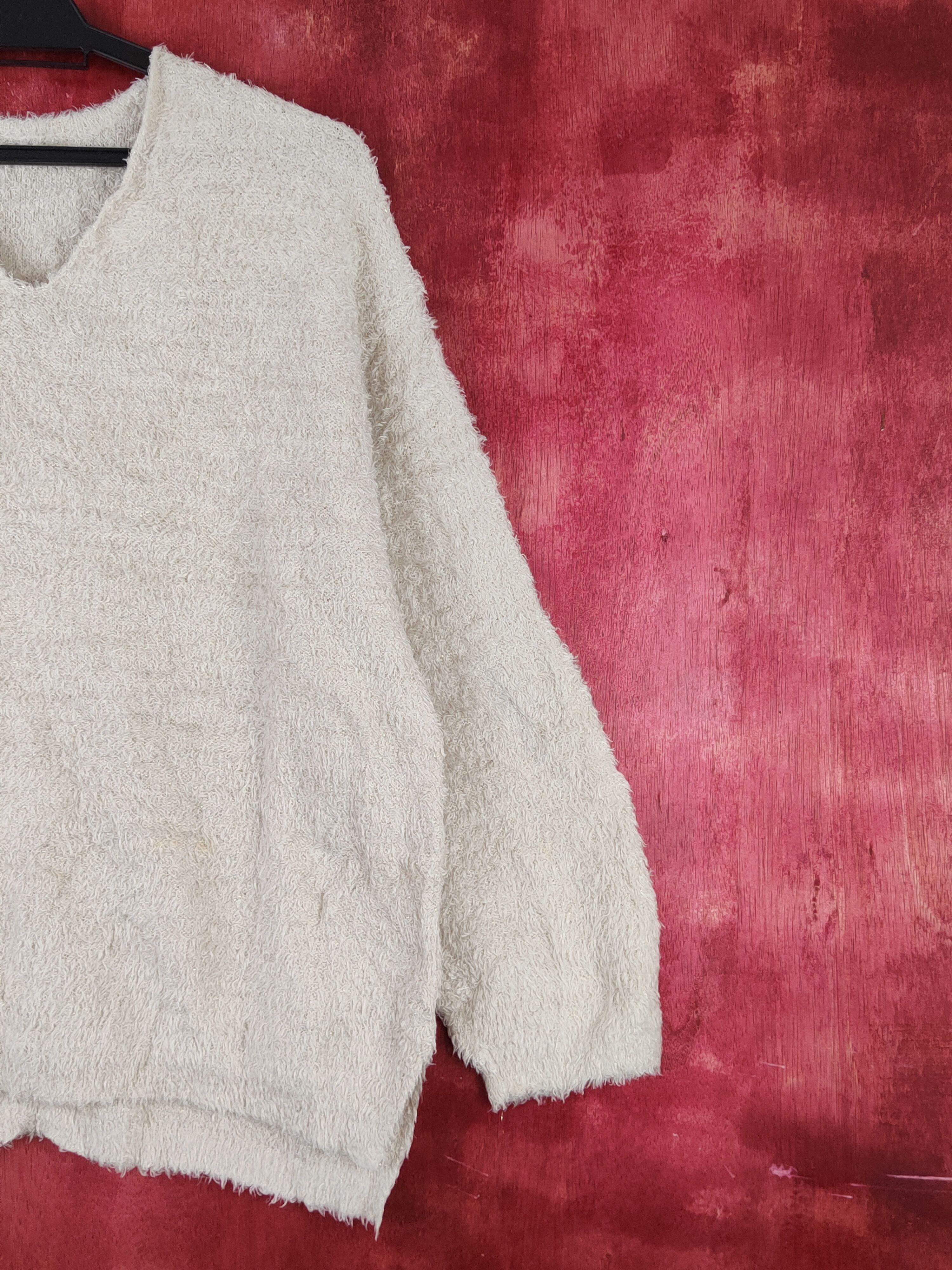 Homespun Knitwear Topvalu Light Brown Shag Shaggy Fur Mohair Knitwear #S1900 Size L / US 10 / IT 46 - 5 Thumbnail