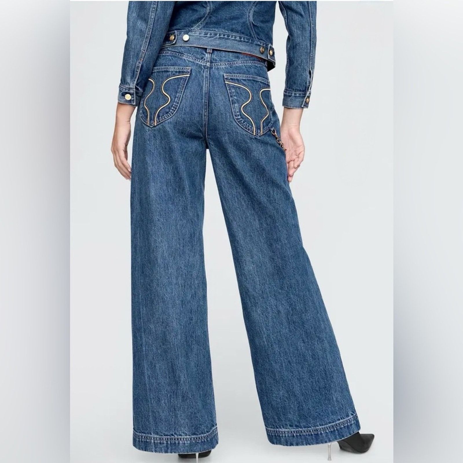 Cult Gaia NWT Cult Gaia Gap Collab High Rise Wide Leg Jeans Size 27 Size 27" / US 4 / IT 40 - 2 Thumbnail