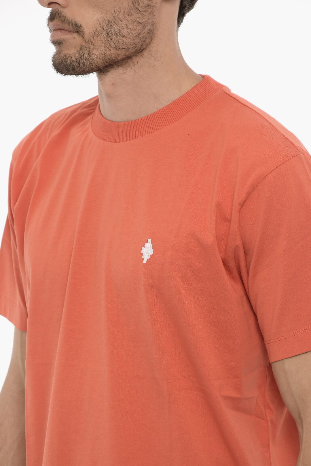 Marcelo Burlon og1mm0824 Crewneck T-Shirt in Orange Size US L / EU 52-54 / 3 - 3 Thumbnail