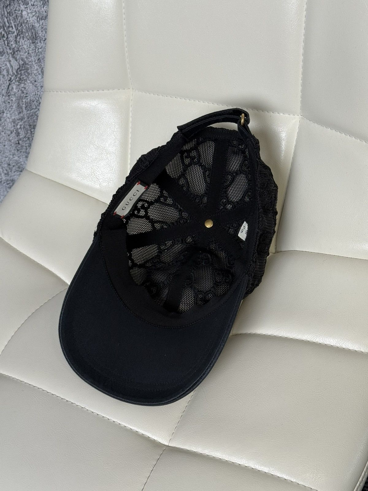 Gucci Gucci GG Monogram Mesh Baseball Cap Hat Black Adjustable Size ONE SIZE - 13 Thumbnail