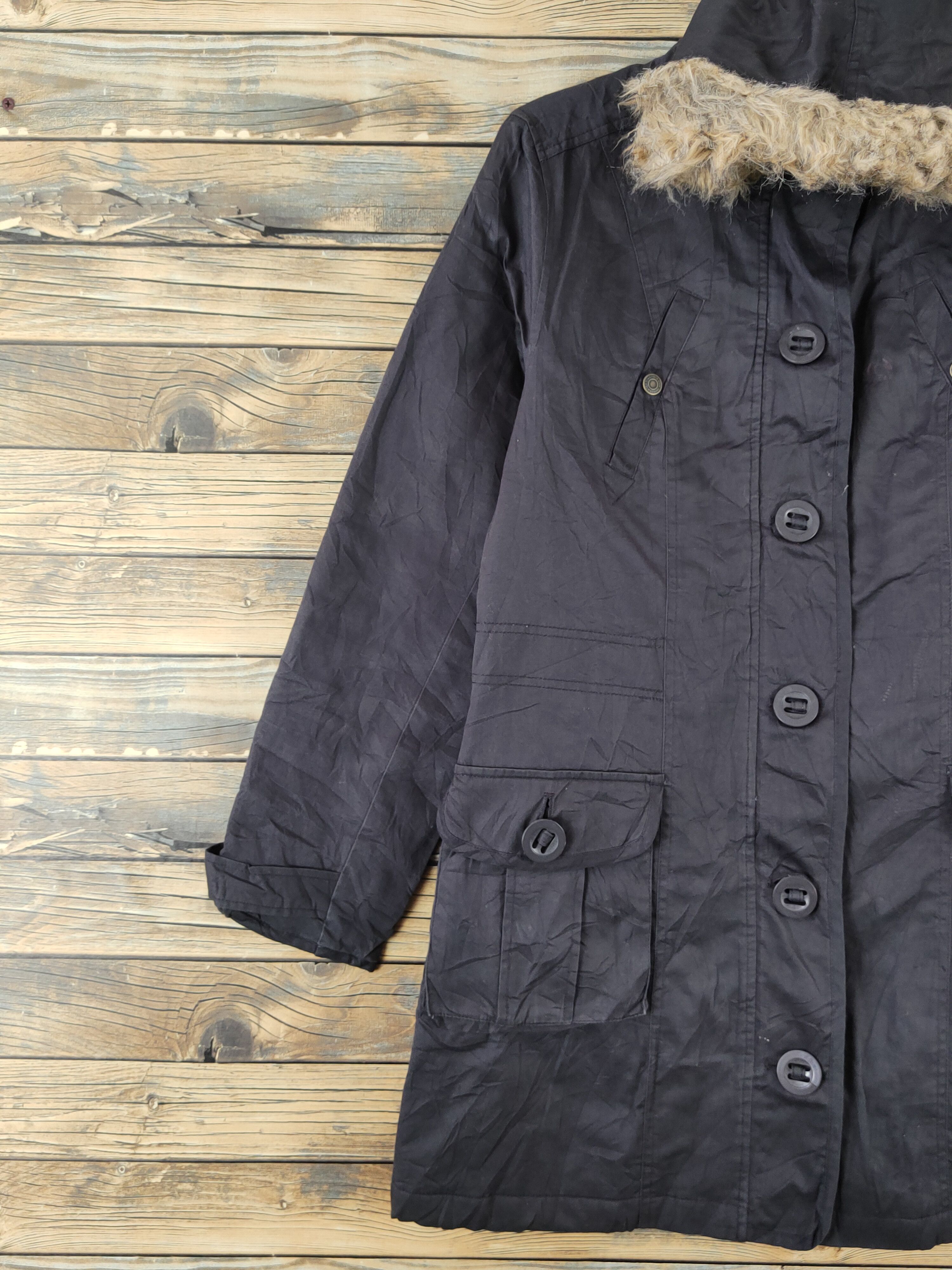 Japanese Brand × Vintage Retro Winter jacket by Avarice Navy Hoodie Coats Size L / US 10 / IT 46 - 3 Thumbnail
