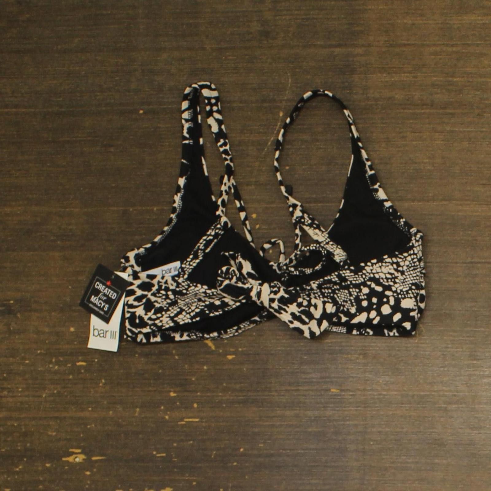 Bar III Nwt Bar Iii Sweetheart Bikini Top Mbpm25145 Black Multi S Size ONE SIZE - 2 Thumbnail