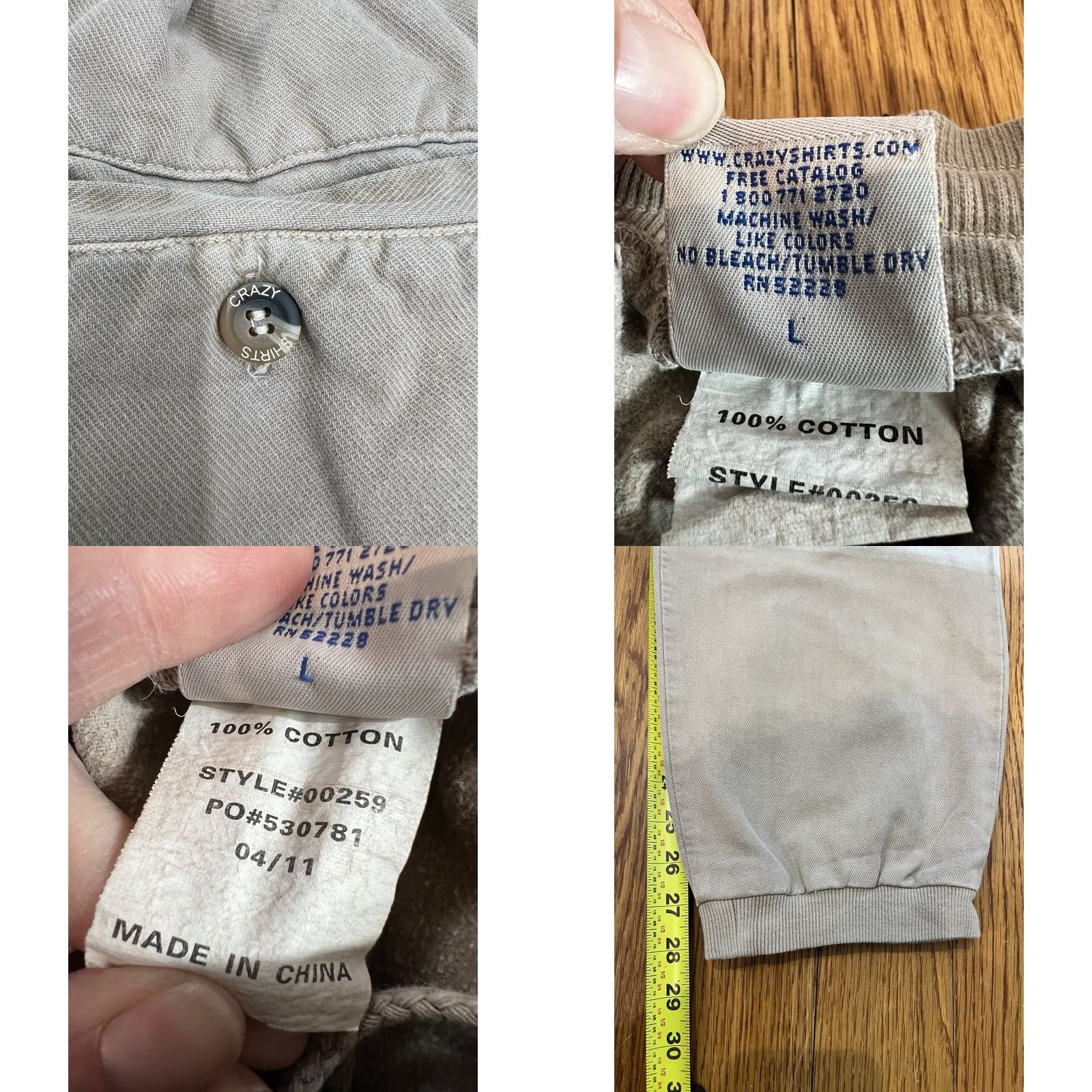 Vintage VINTAGE Crazy Shirts Hawaii Kona Coffee Dyed Jogger Sweatpants Mens L Beige Drawstring Canvas Cotton Logo Embroidered Tapered Beach 90s USA Pants Size US L / EU 52-54 / 3 - 8 Thumbnail