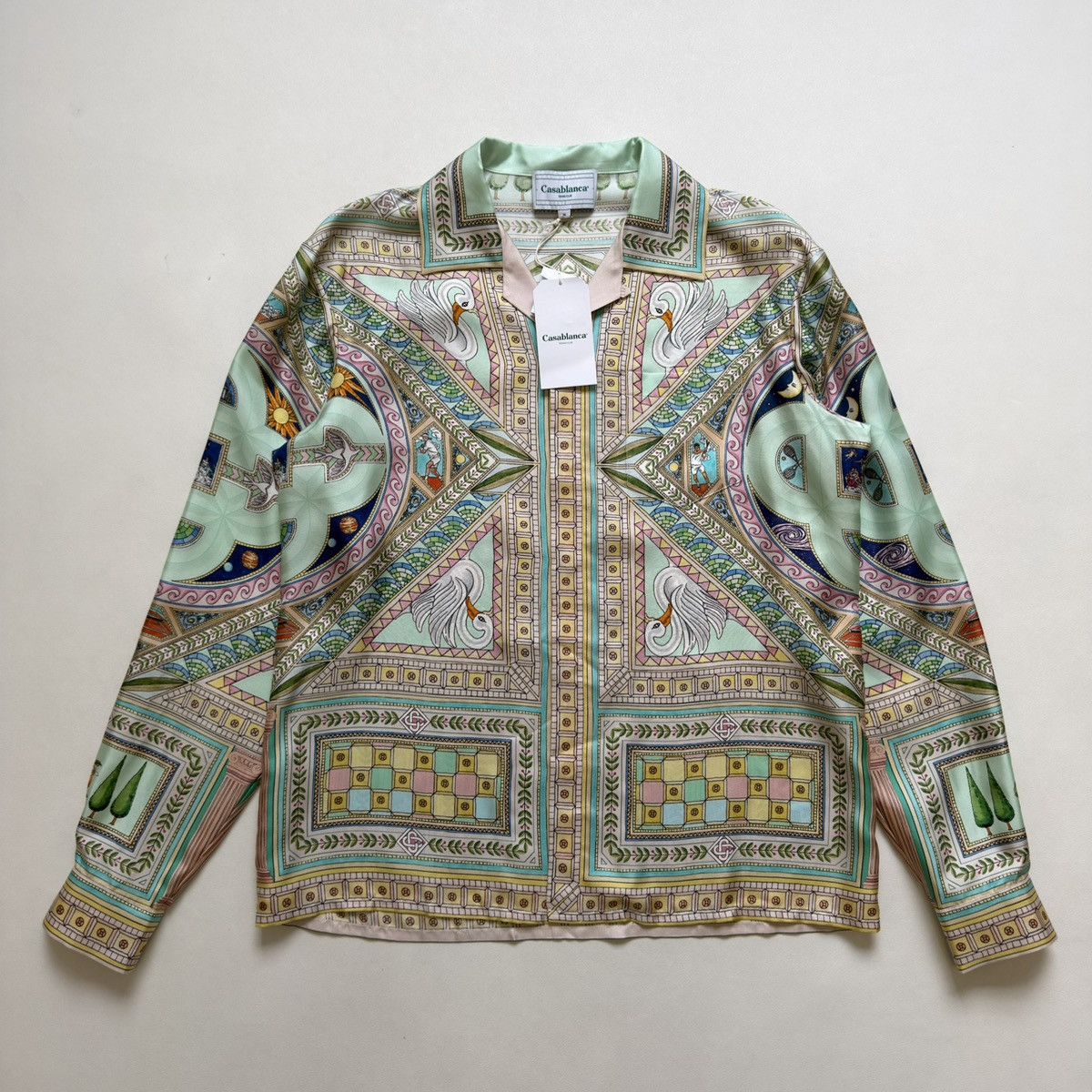 Casablanca ‘Le Labyrinthe’ Patterned Pastel Silk Shirt Size US M / EU 48-50 / 2 - 2 Thumbnail