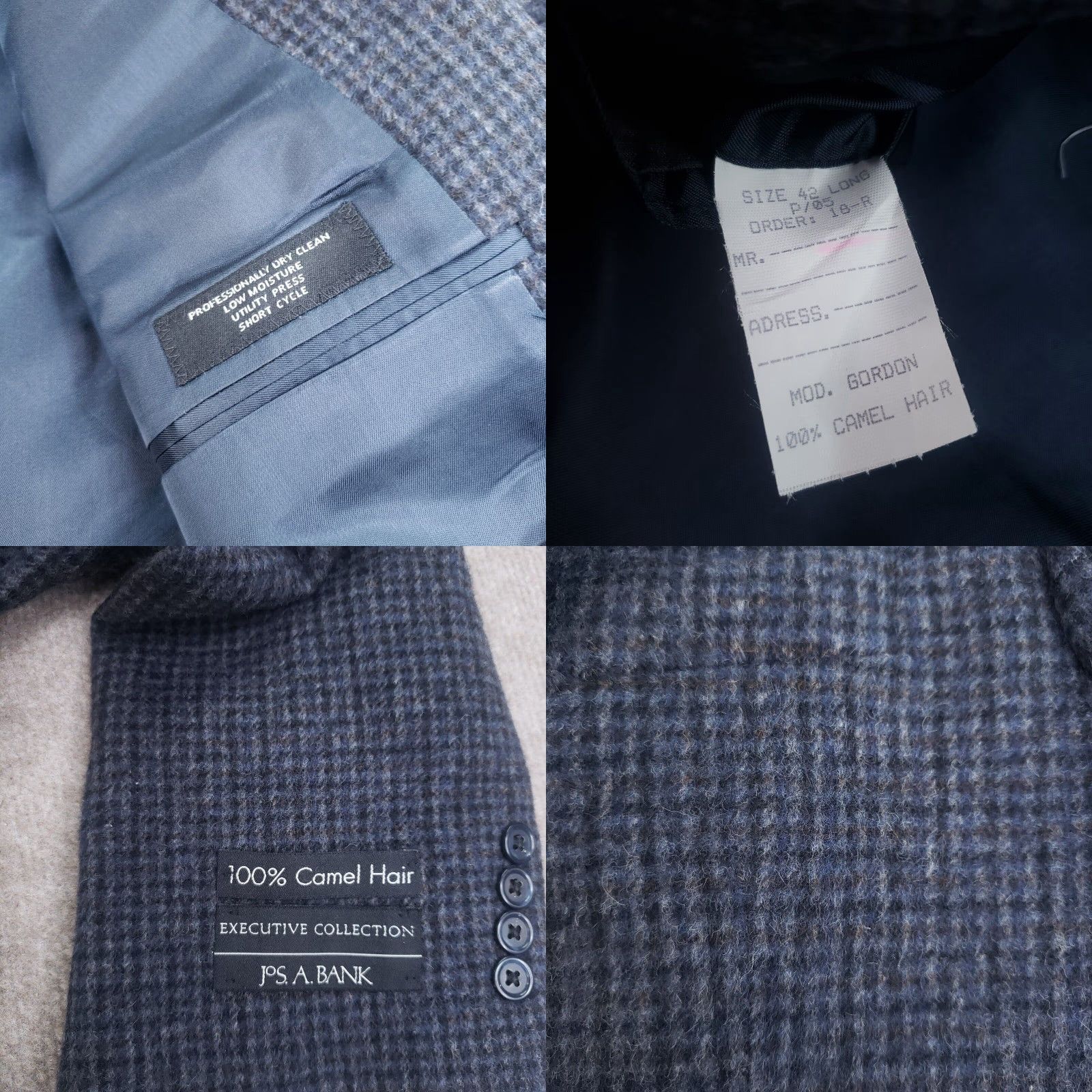 Jos. A. Bank Jos. A. Bank Gray Camel Hair Blazer Mens 42L Regular Fit Sportscoat Jacket Size 42R - 8 Thumbnail
