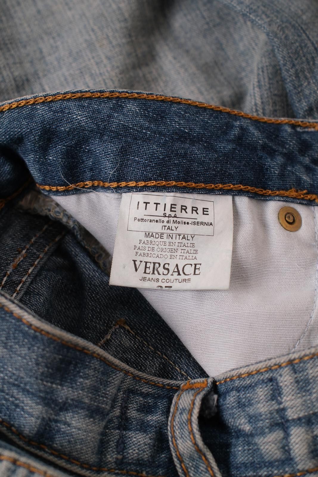 Versace Jeans Couture 90's Versace Jeans Couture Distressed Logo Straight-Leg Jean Size 28" / US 6 / IT 42 - 10 Thumbnail