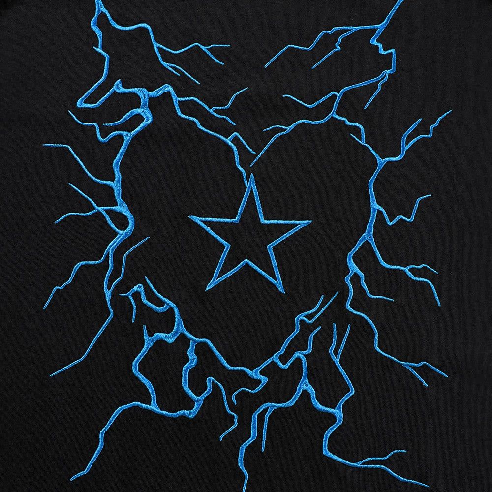 Vintage Men's trendy cotton lightning heart star embroidered T-shirt Size US M / EU 48-50 / 2 - 3 Thumbnail