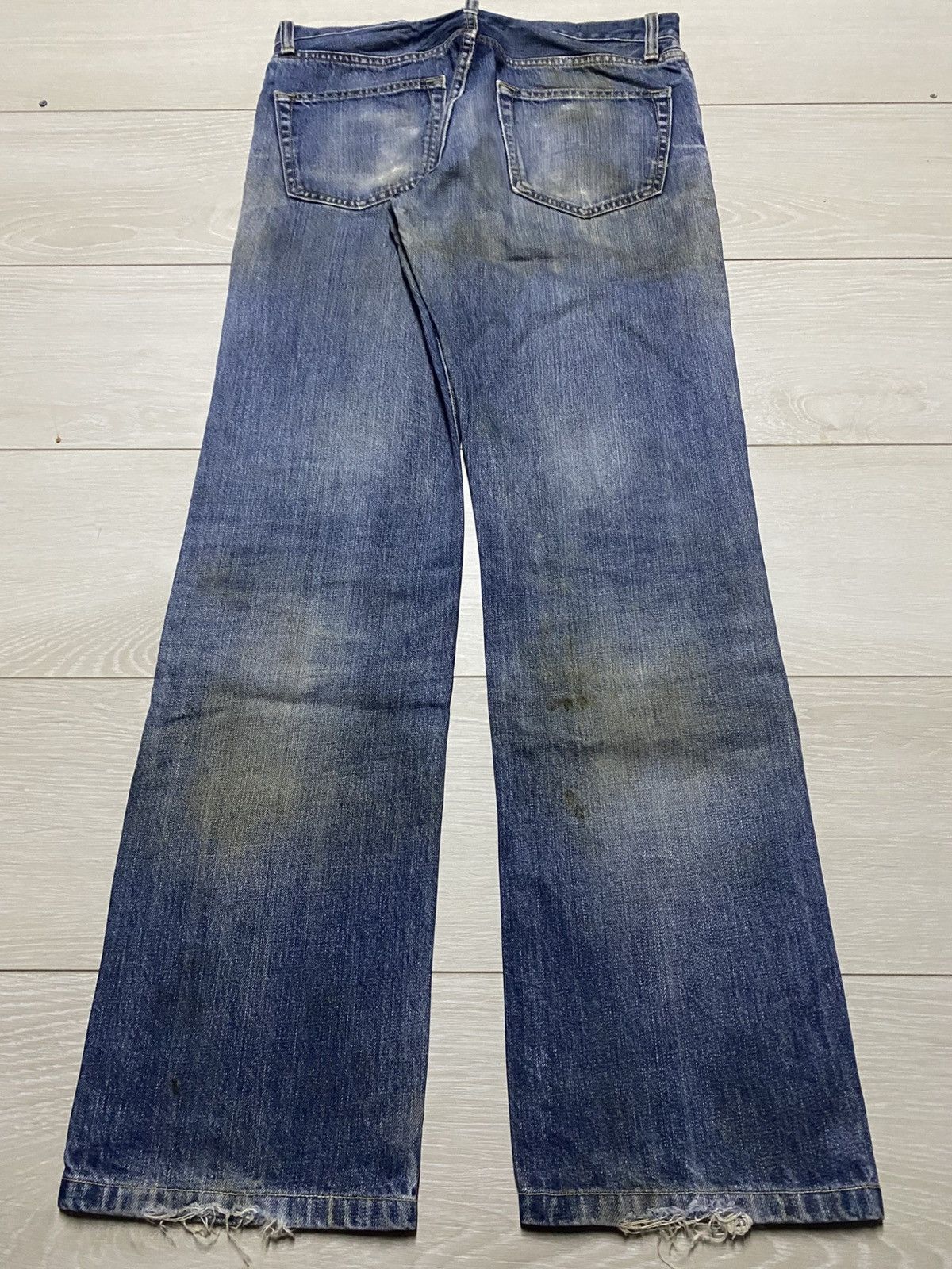 Uniqlo Vintage Japanese Brand Uniqlo Grunge Distressed Loose Jeans Size US 32 / EU 48 - 2 Thumbnail