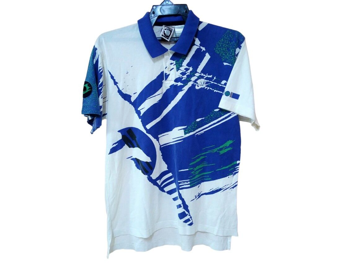 Nike × Vintage Vintage 90's Nike Challenge Court Polo Size US S / EU 44-46 / 1 - 1 Thumbnail
