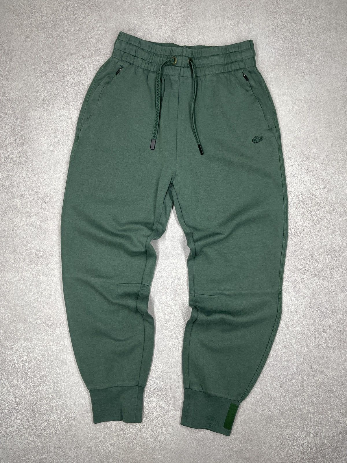 Lacoste Womens Lacoste Sweatpants Green Double Logo Size 26" / US 2 / IT 38 - 2 Thumbnail